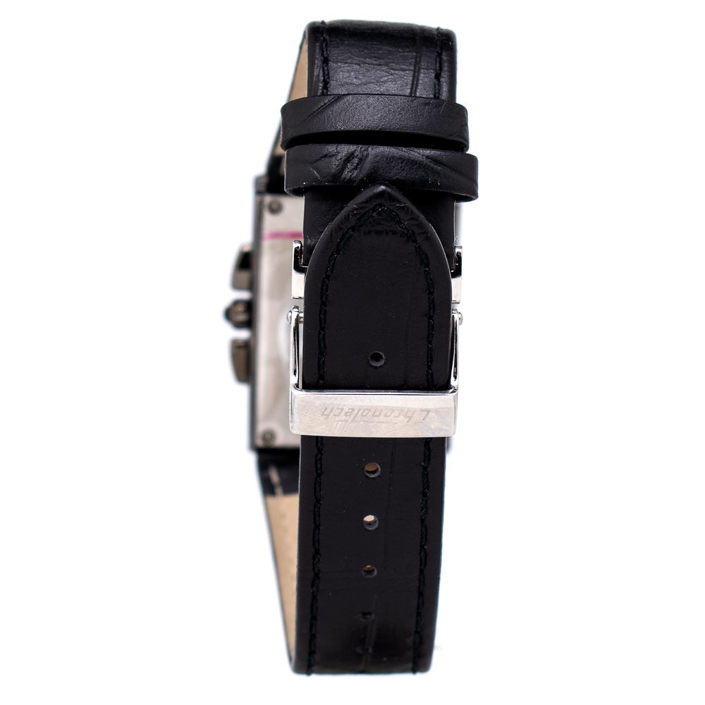 Chronotech Black Leather Dress  Watch