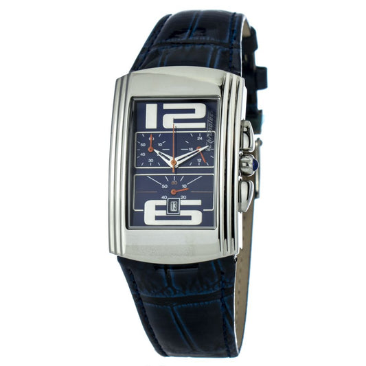 Chronotech Blue Leather Dress  Watch