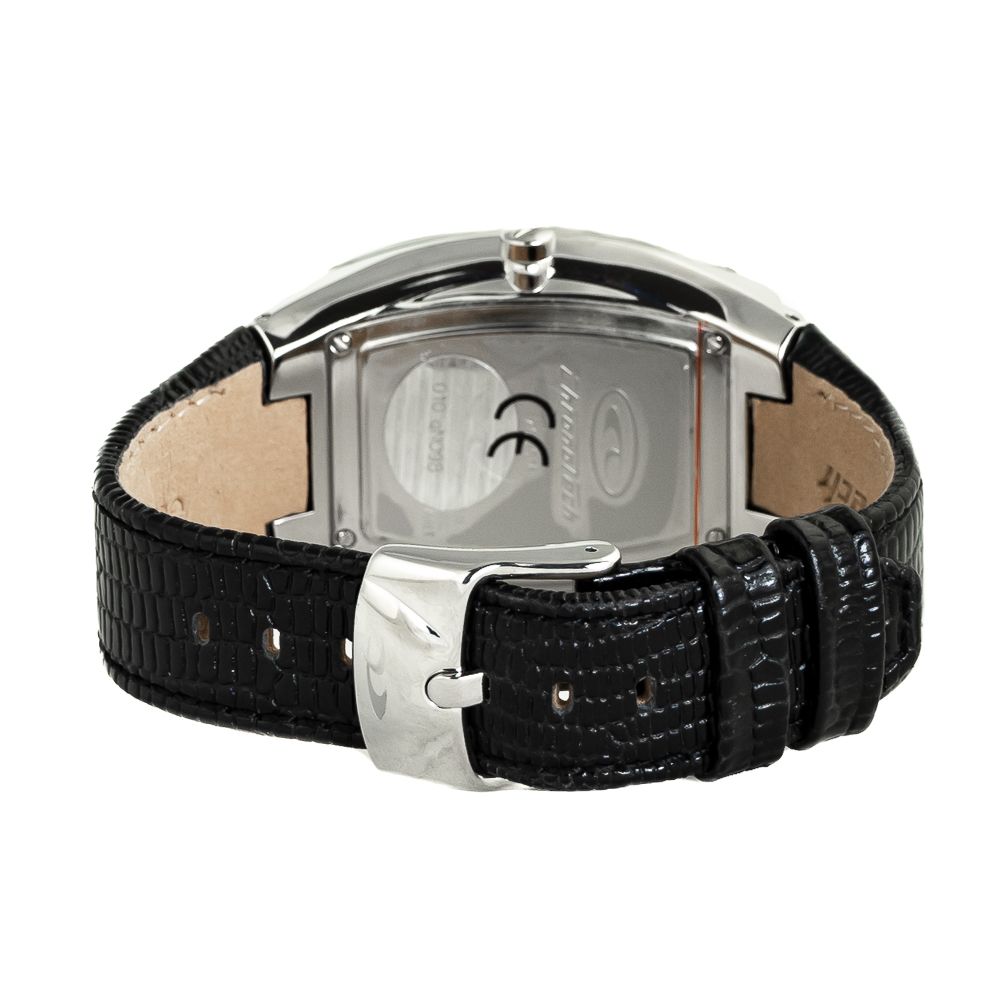Chronotech Black Leather Dress  Watch