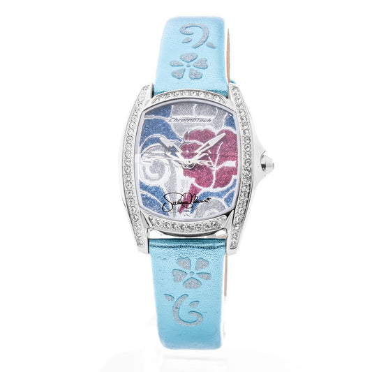 Chronotech Blue Leather Dress Women's Watch