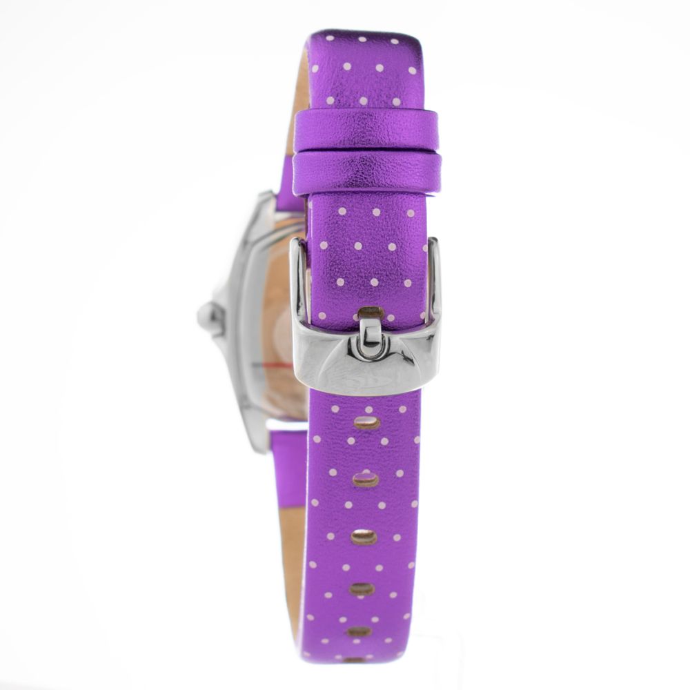 Chronotech Purple Leather Dress Women's Watch