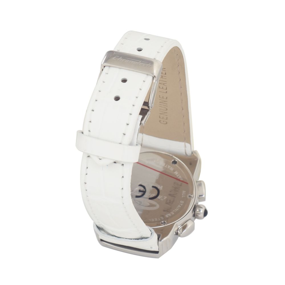 Chronotech White Leather Dress Women's Watch