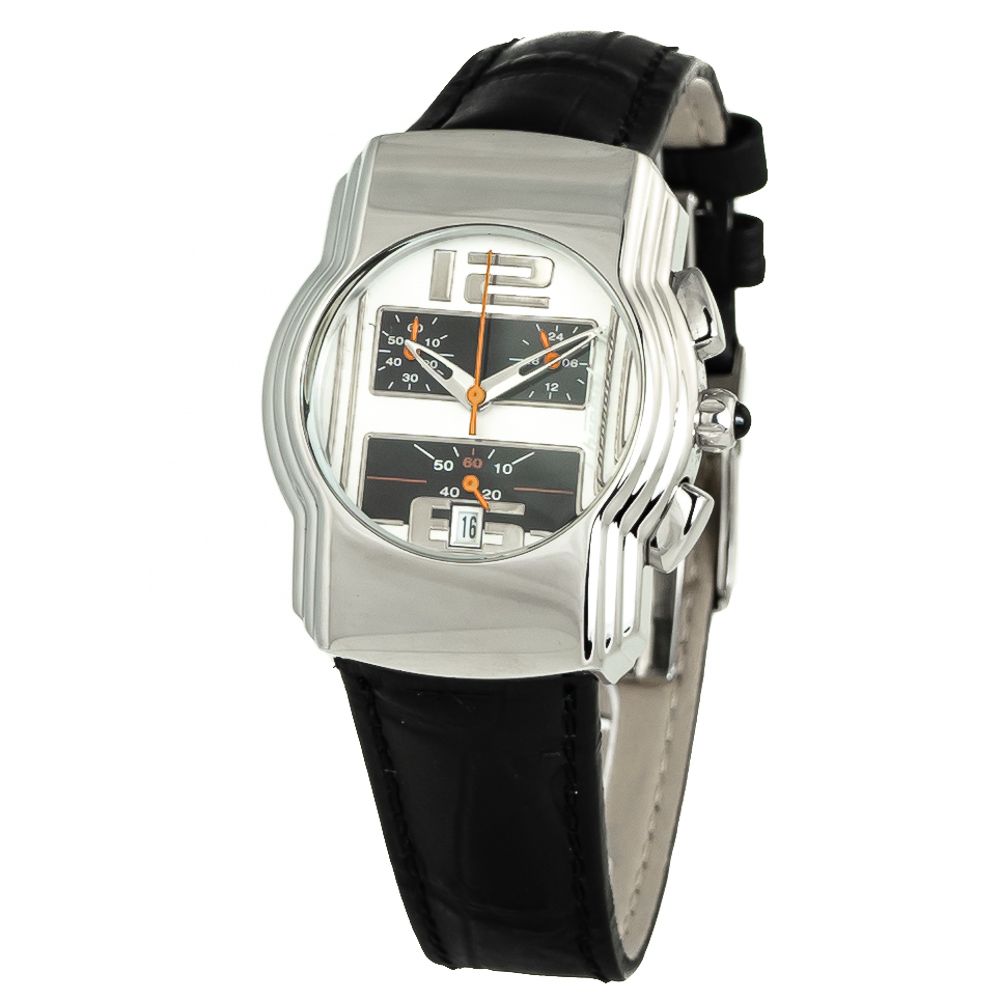 Chronotech Black Leather Dress Women's Watch