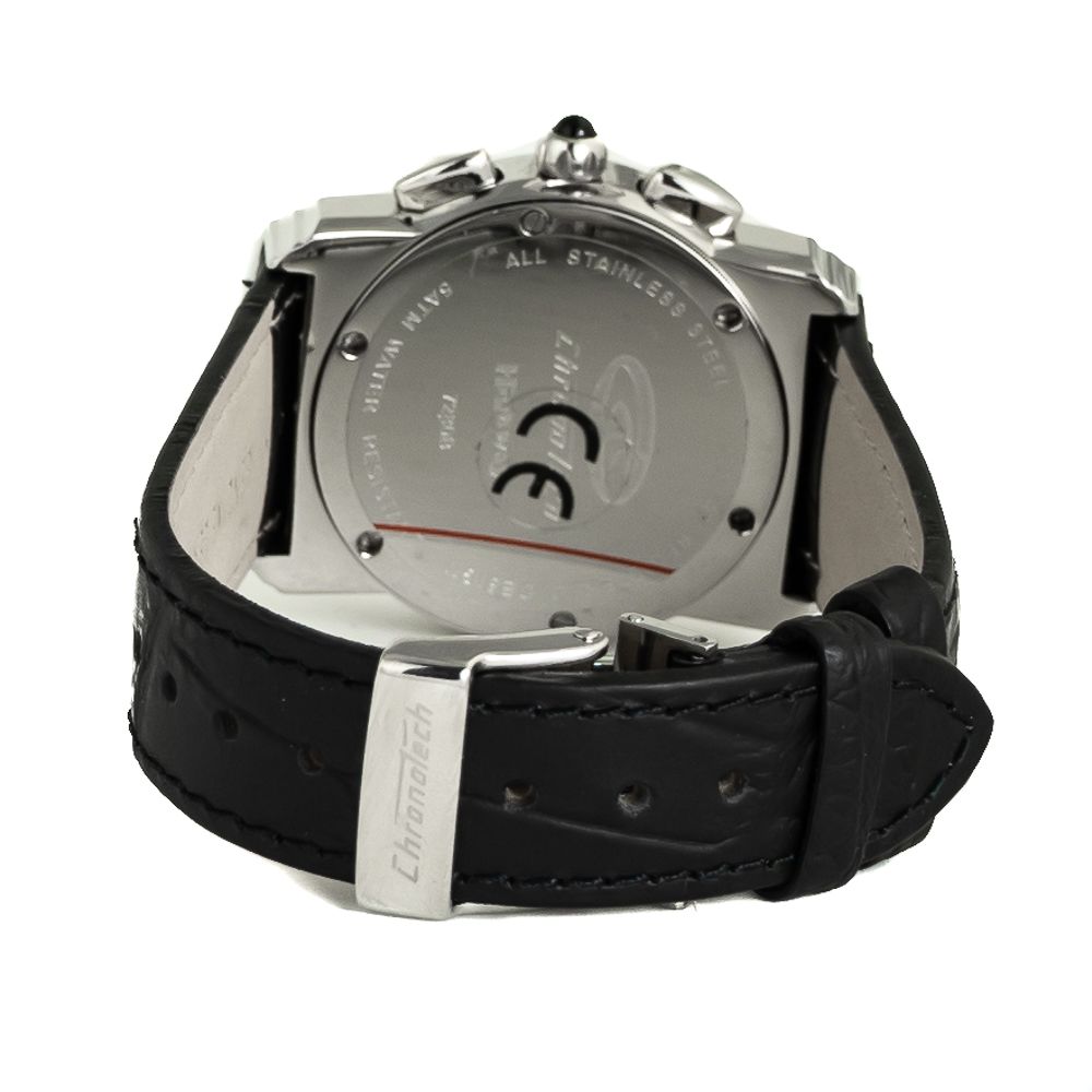 Chronotech Black Leather Dress Women's Watch
