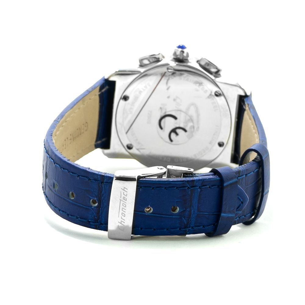Chronotech Blue Leather Dress  Watch