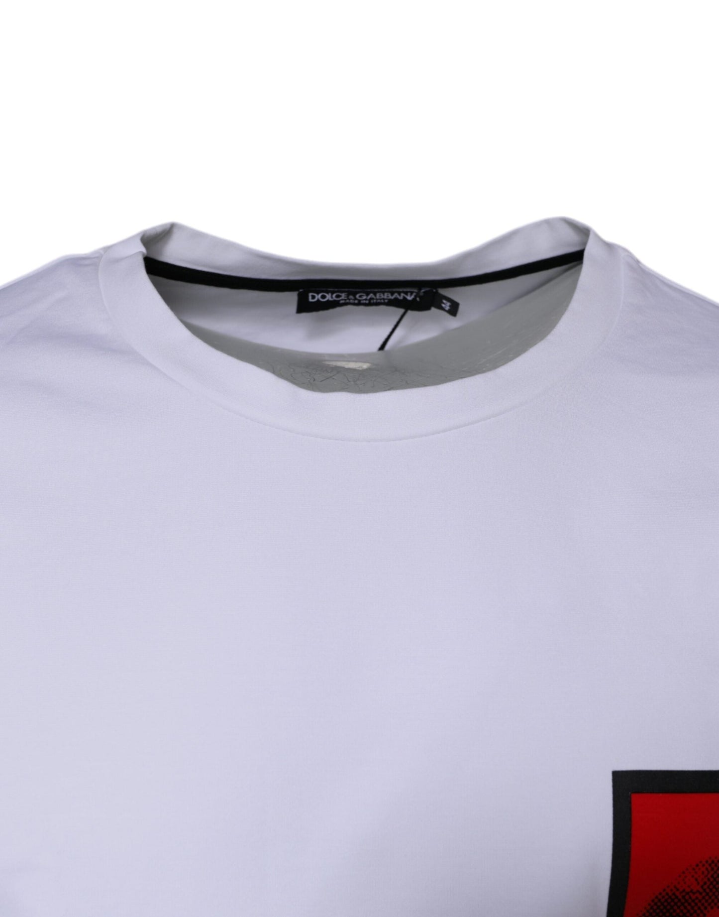 Dolce & Gabbana White Red Lips Print Cotton Men's T-shirt (Pre-Owned)