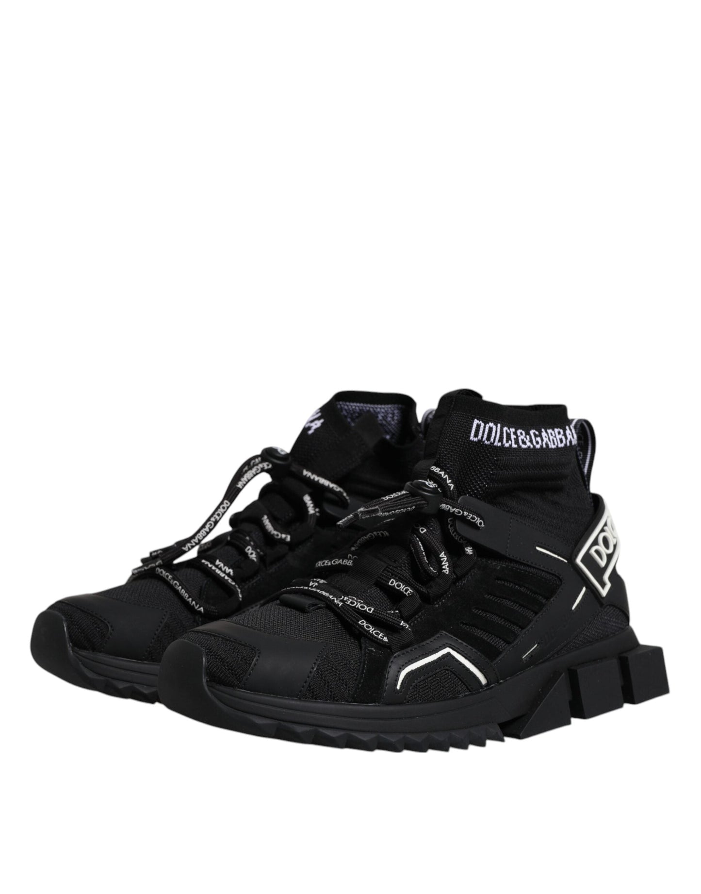 Dolce & Gabbana Black Sorrento Logo Men Sneakers Socks Men's Shoes