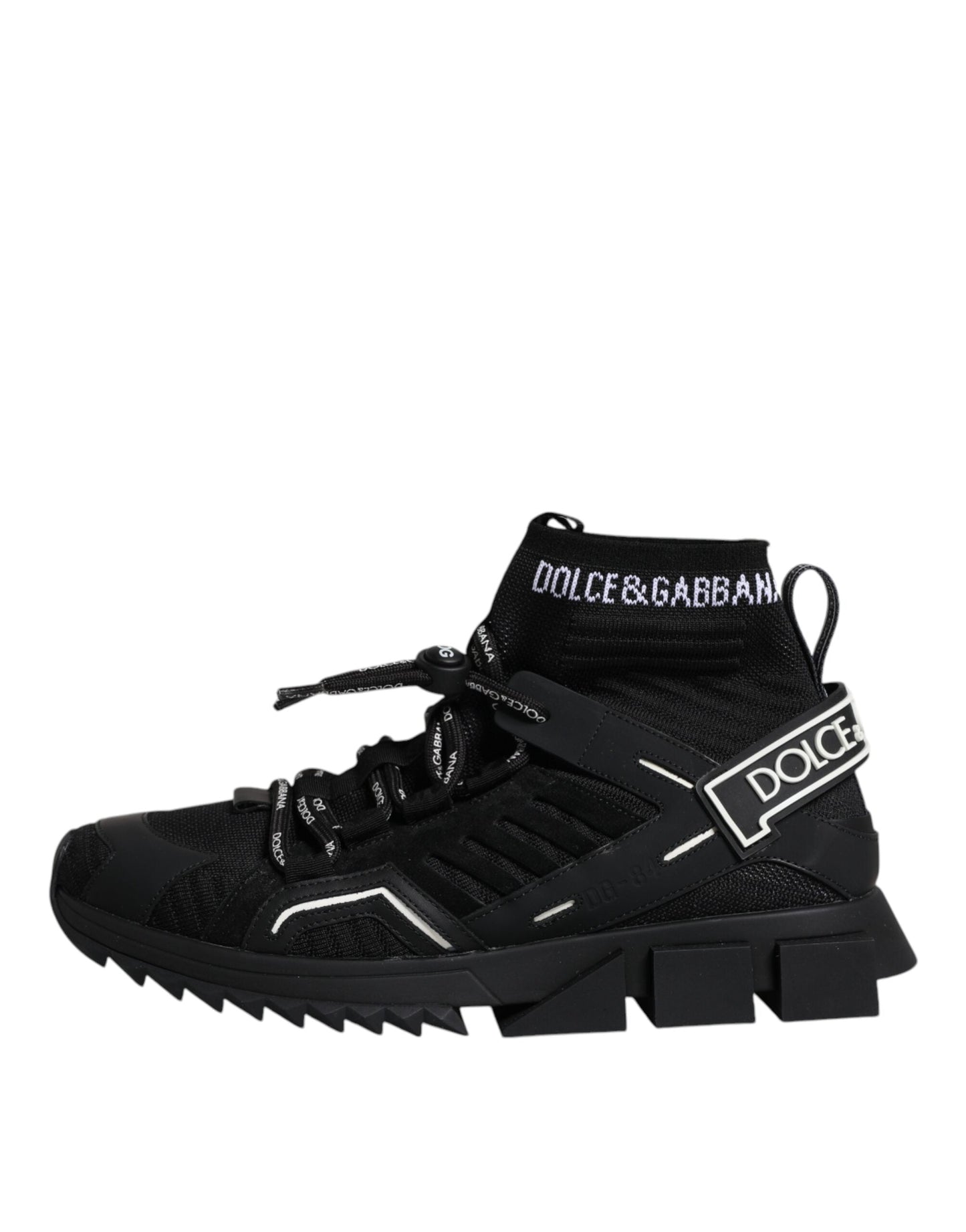 Dolce & Gabbana Black Sorrento Logo Men Sneakers Socks Men's Shoes