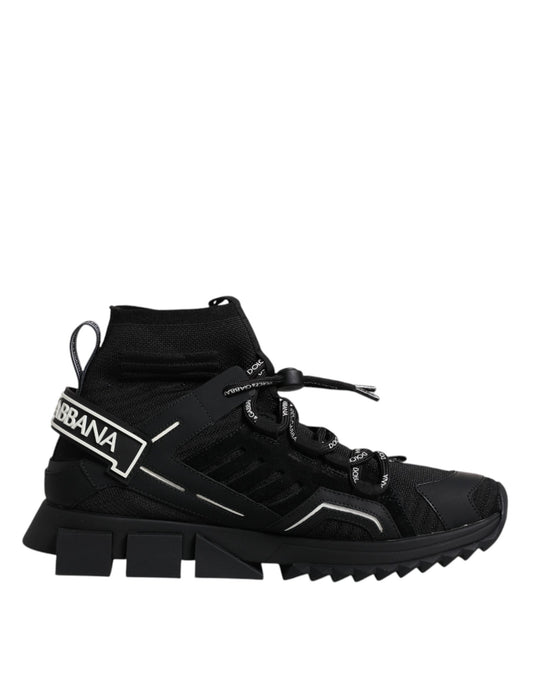 Dolce & Gabbana Black Sorrento Logo Men Sneakers Socks Men's Shoes