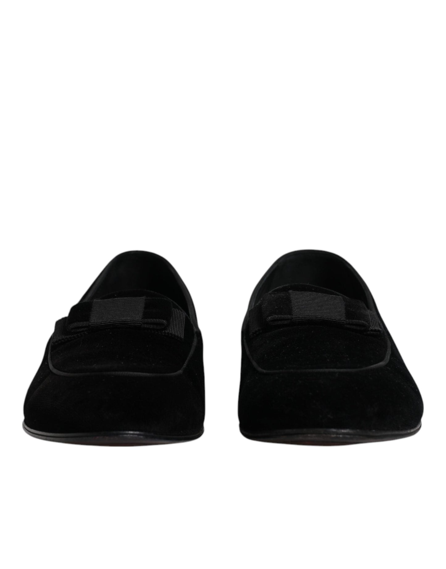 Dolce & Gabbana Black Velvet Loafers Formal Men Dress Men's Shoes (Pre-Owned)
