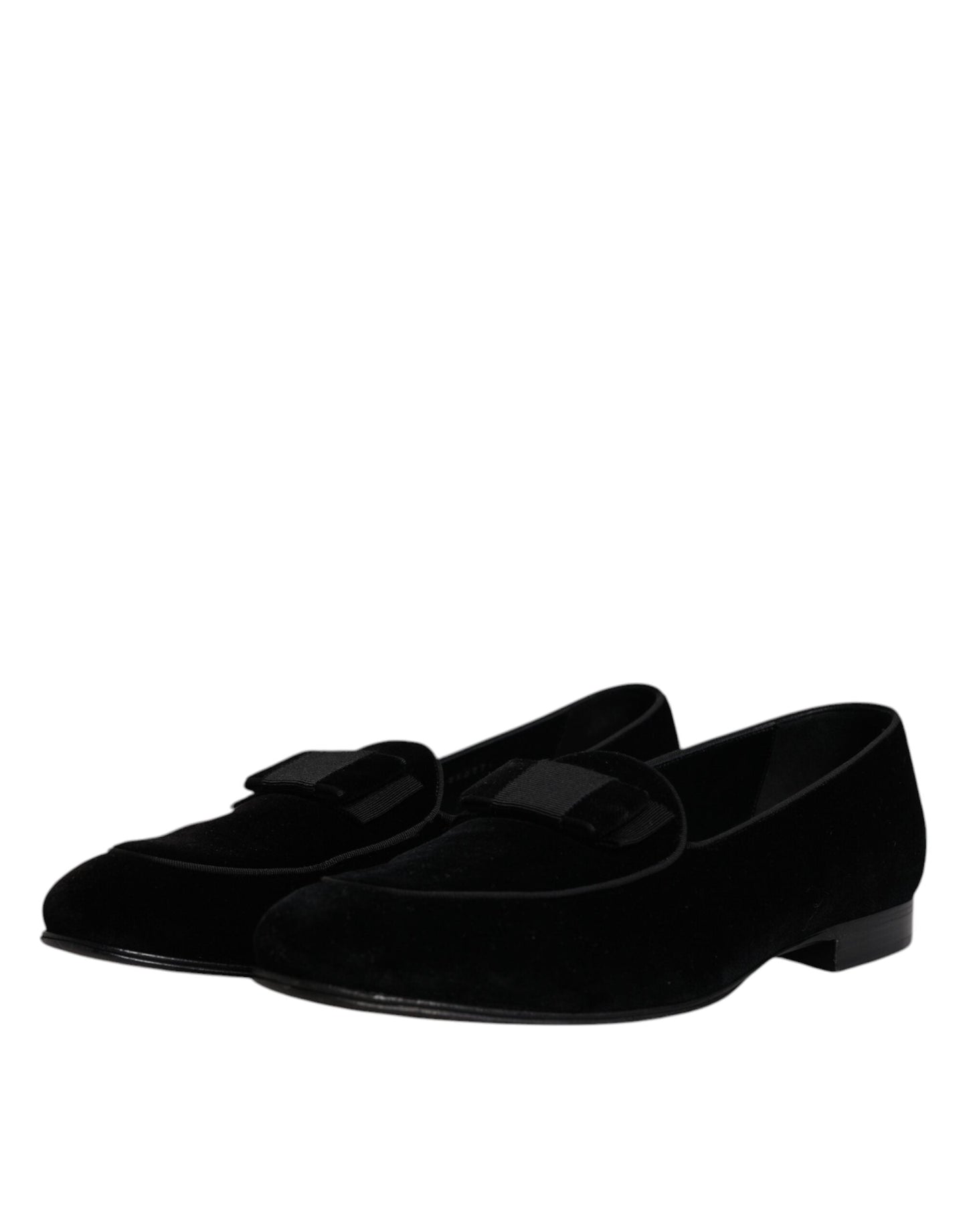 Dolce & Gabbana Black Velvet Loafers Formal Men Dress Men's Shoes (Pre-Owned)