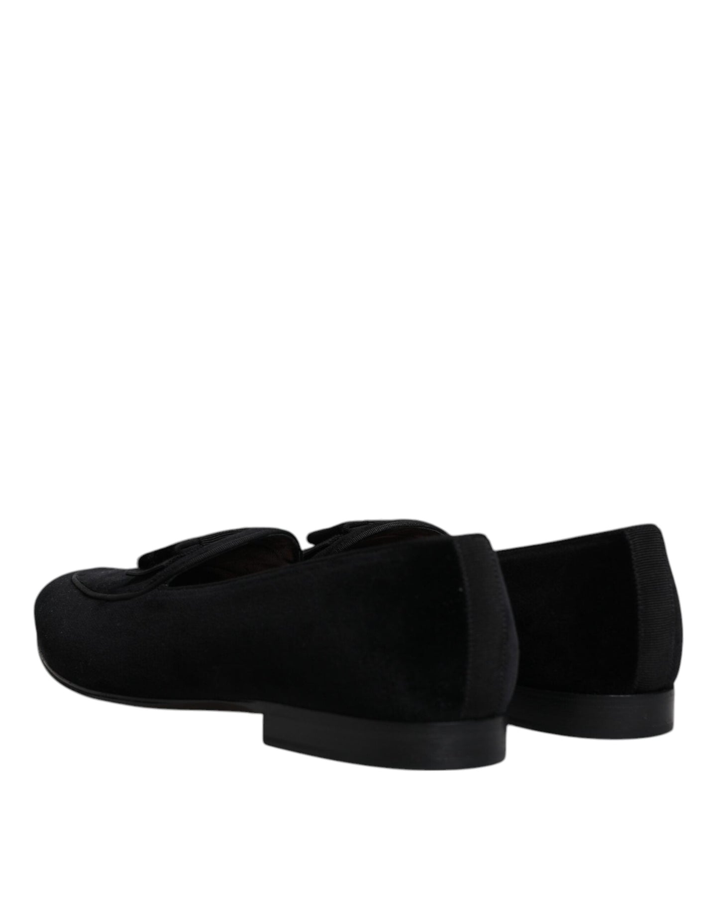 Dolce & Gabbana Black Velvet Loafers Formal Men Dress Men's Shoes (Pre-Owned)