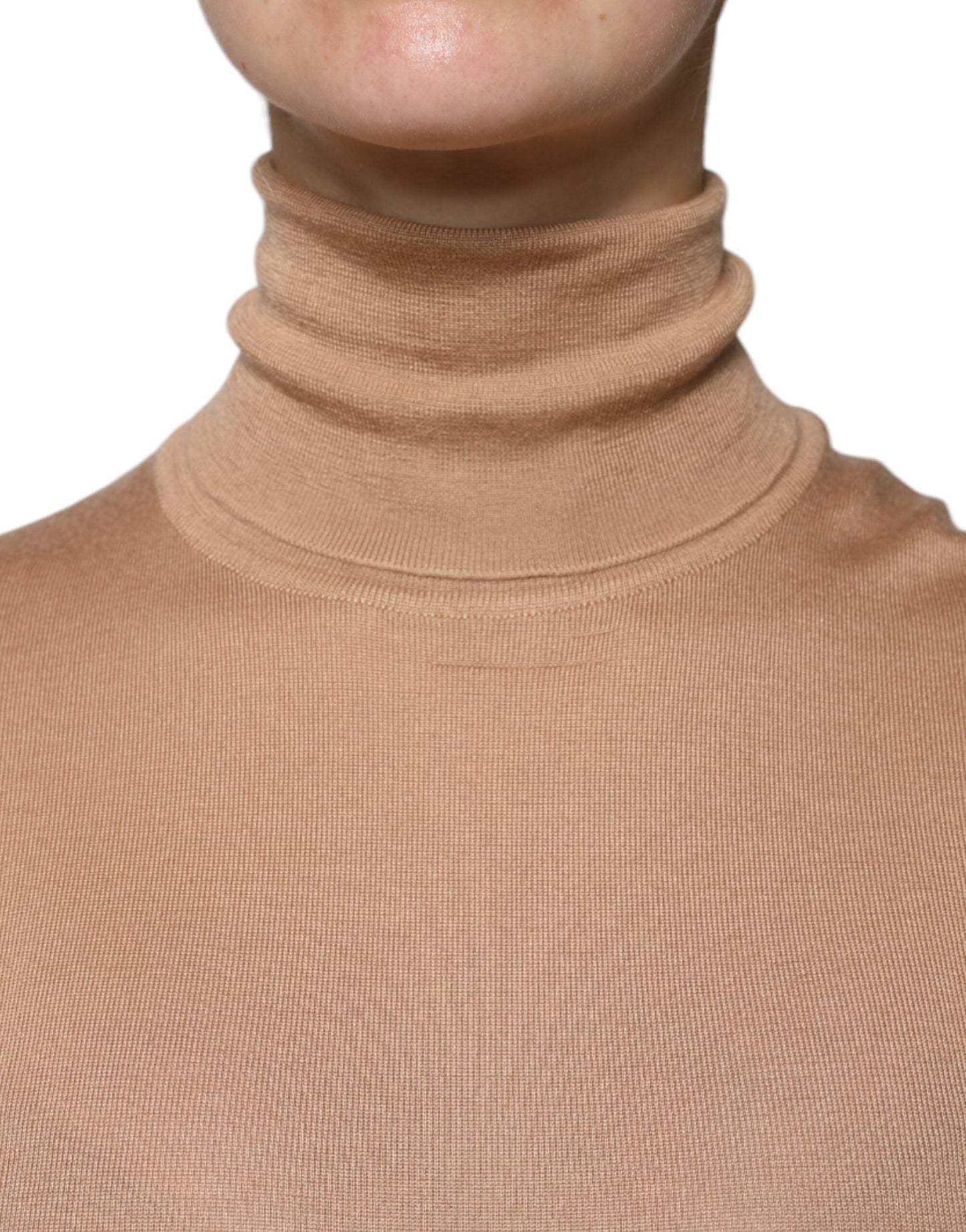 Dolce & Gabbana Brown Turtleneck Long Sleeve Pullover Women's Sweater (Pre-Owned)