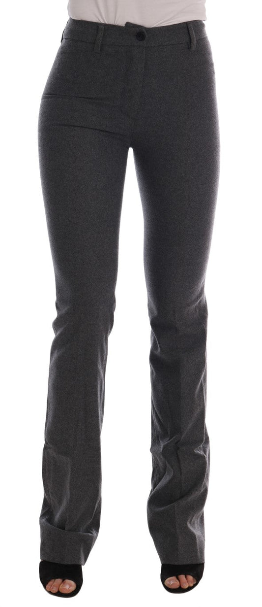 Ermanno Scervino Gray Wool Stretch Slim Women's Pants