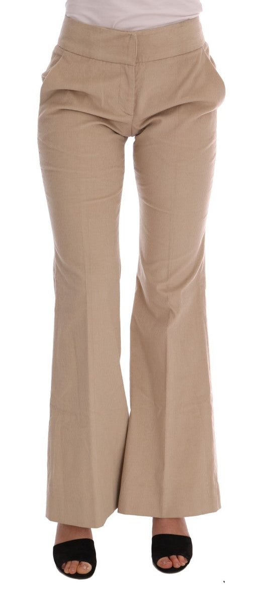Ermanno Scervino Beige Cotton Bootcut Women's Pants