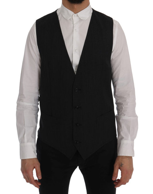 Dolce & Gabbana Gray Wool Stretch Men's Vest