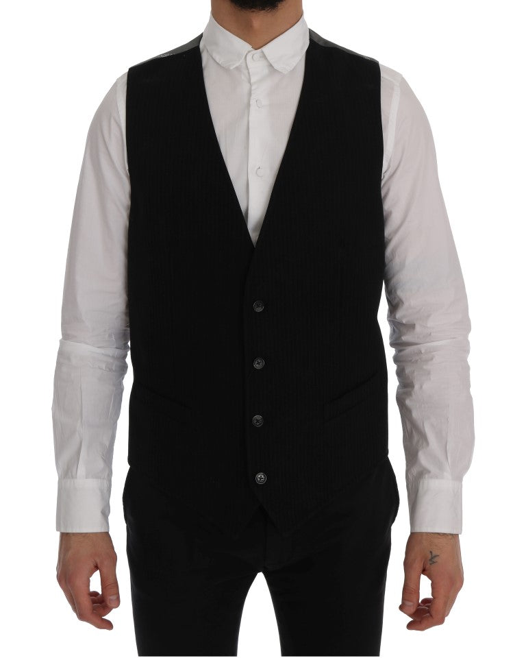 Dolce & Gabbana Black STAFF Cotton Rayon Men's Vest