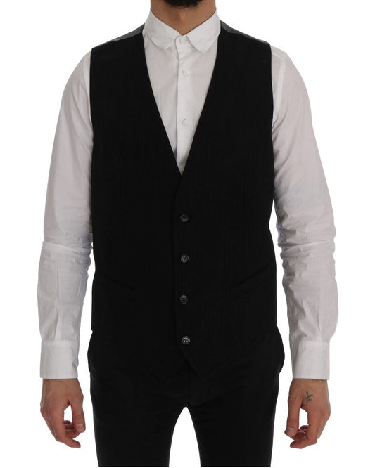 Dolce & Gabbana Black STAFF Cotton Rayon Men's Vest