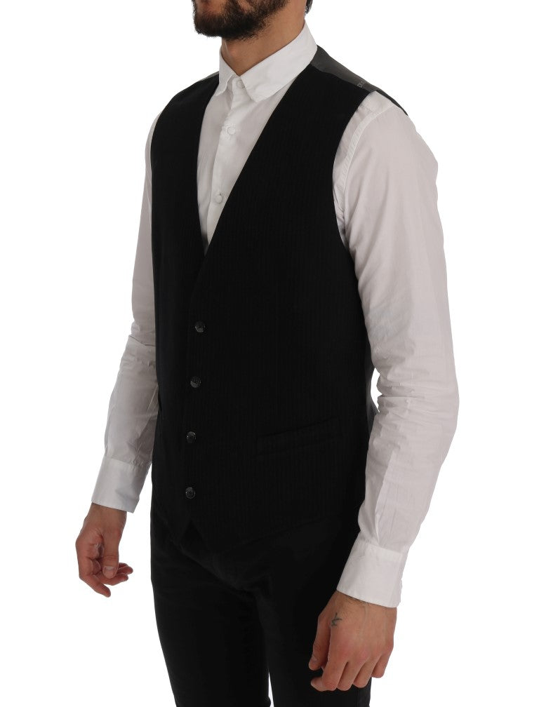 Dolce & Gabbana Black STAFF Cotton Rayon Men's Vest