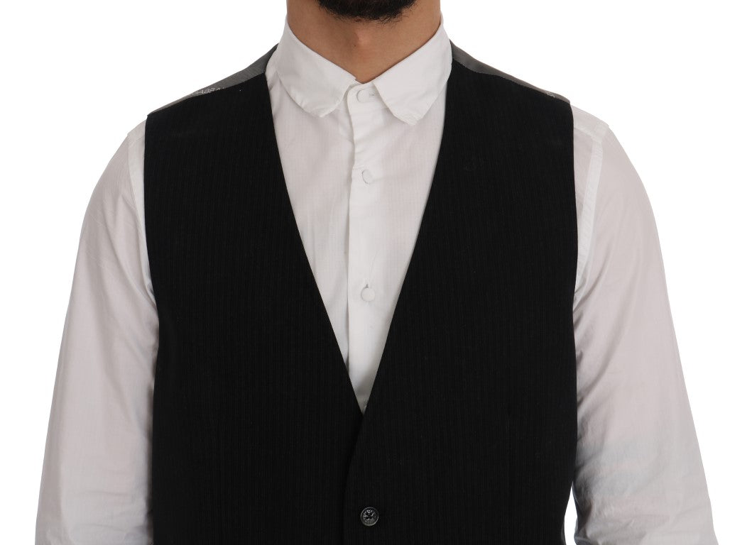 Dolce & Gabbana Black STAFF Cotton Rayon Men's Vest