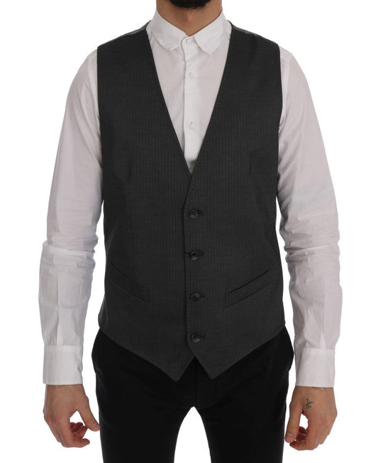 Dolce & Gabbana Gray STAFF Cotton Rayon Men's Vest
