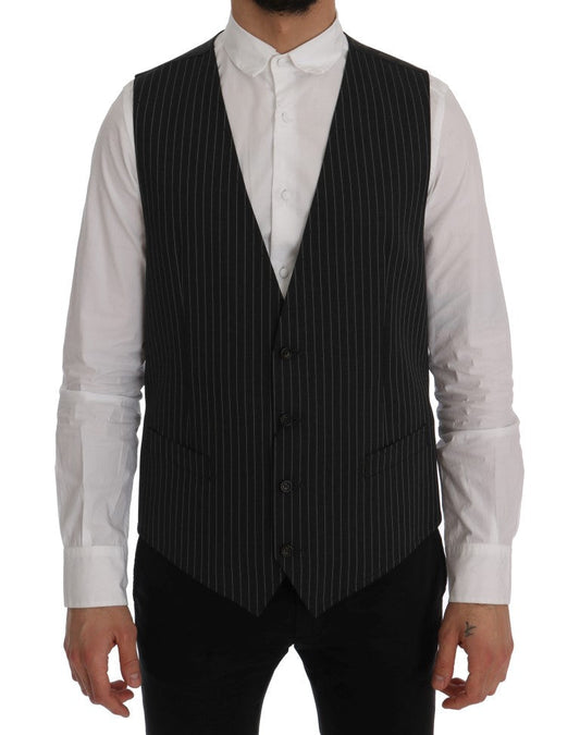 Dolce & Gabbana Gray Wool Stretch Men's Vest