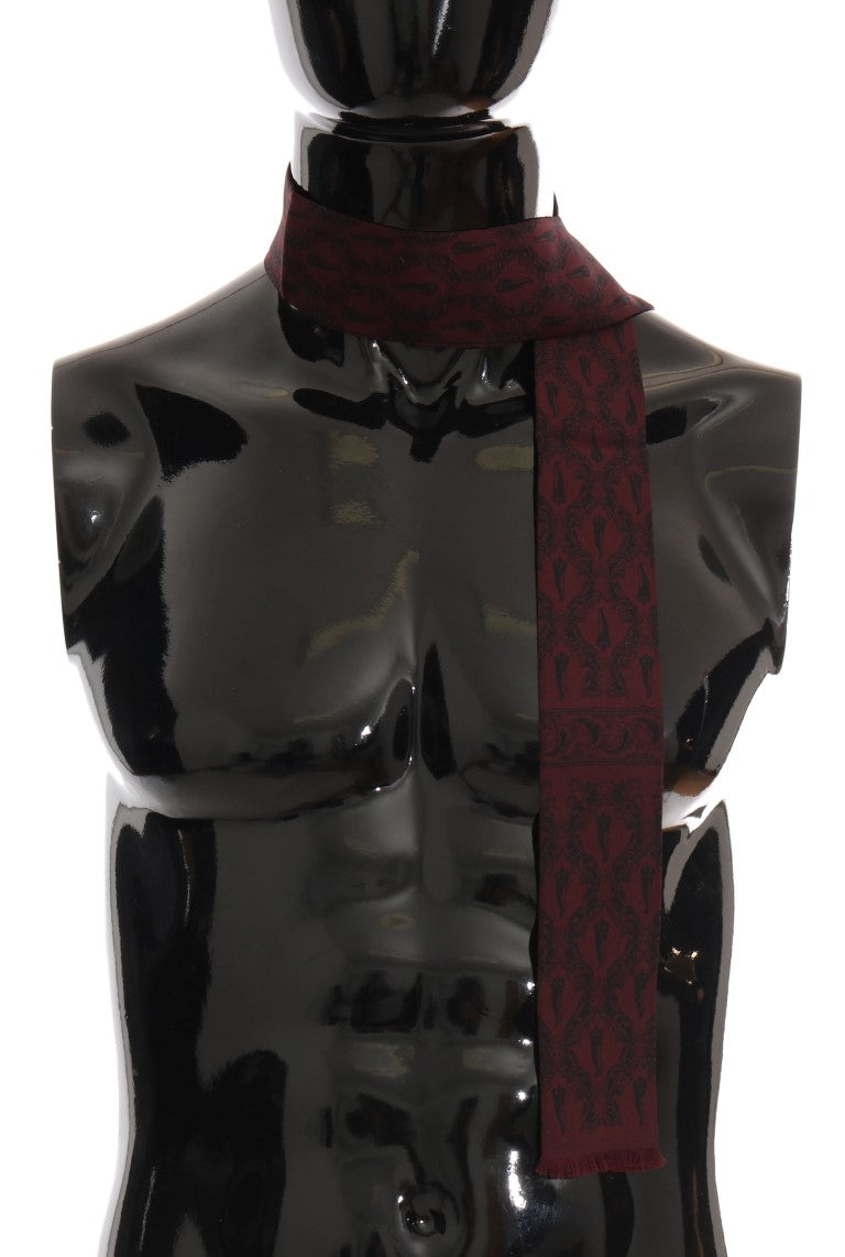 Dolce & Gabbana Bordeaux Silk Crown Chili Men's Scarf