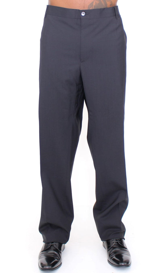Dolce & Gabbana Black Wool Stretch Pleated Men's Pants
