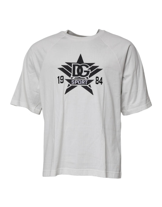 Dolce & Gabbana White DG Sport Crew Neck Short Sleeve Men's T-shirt