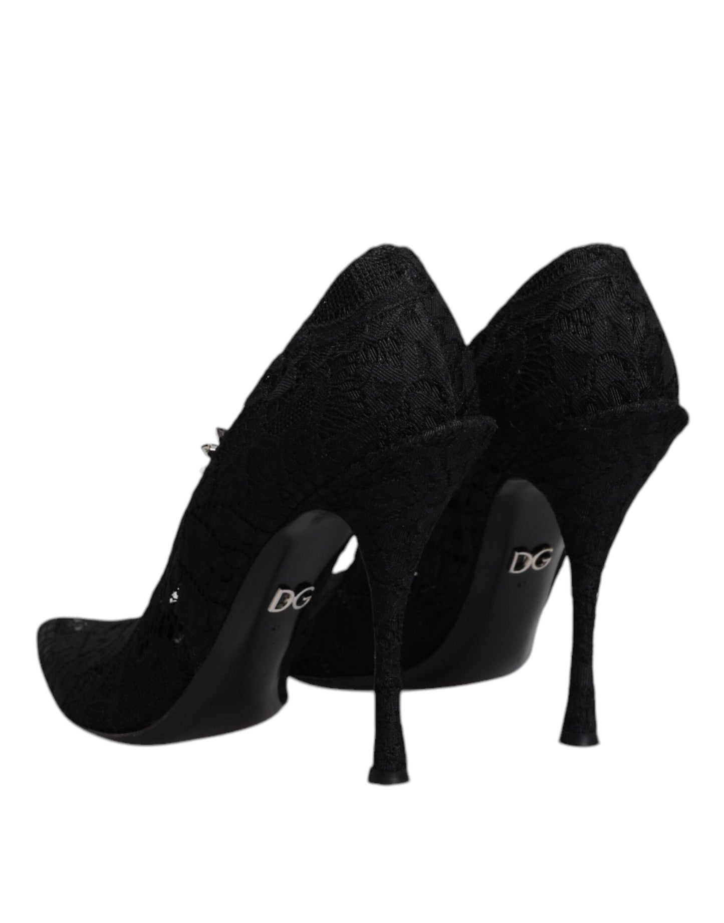 Dolce & Gabbana Black Lace Crystals Mary Jane Pumps Women's Shoes (Pre-Owned)