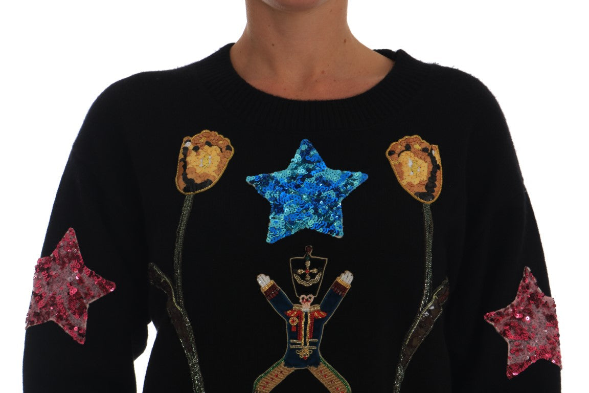 Dolce & Gabbana Fairy Tale Crystal Black Cashmere Women's Sweater