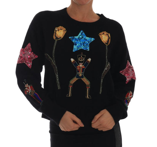 Dolce & Gabbana Fairy Tale Crystal Black Cashmere Women's Sweater