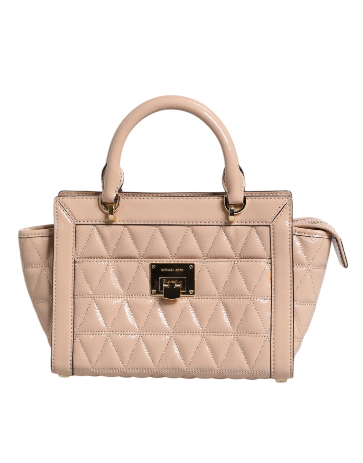 Michael Kors Peach Quilted Leather Logo Crossbody VIVIANNE Messenger Women's Bag
