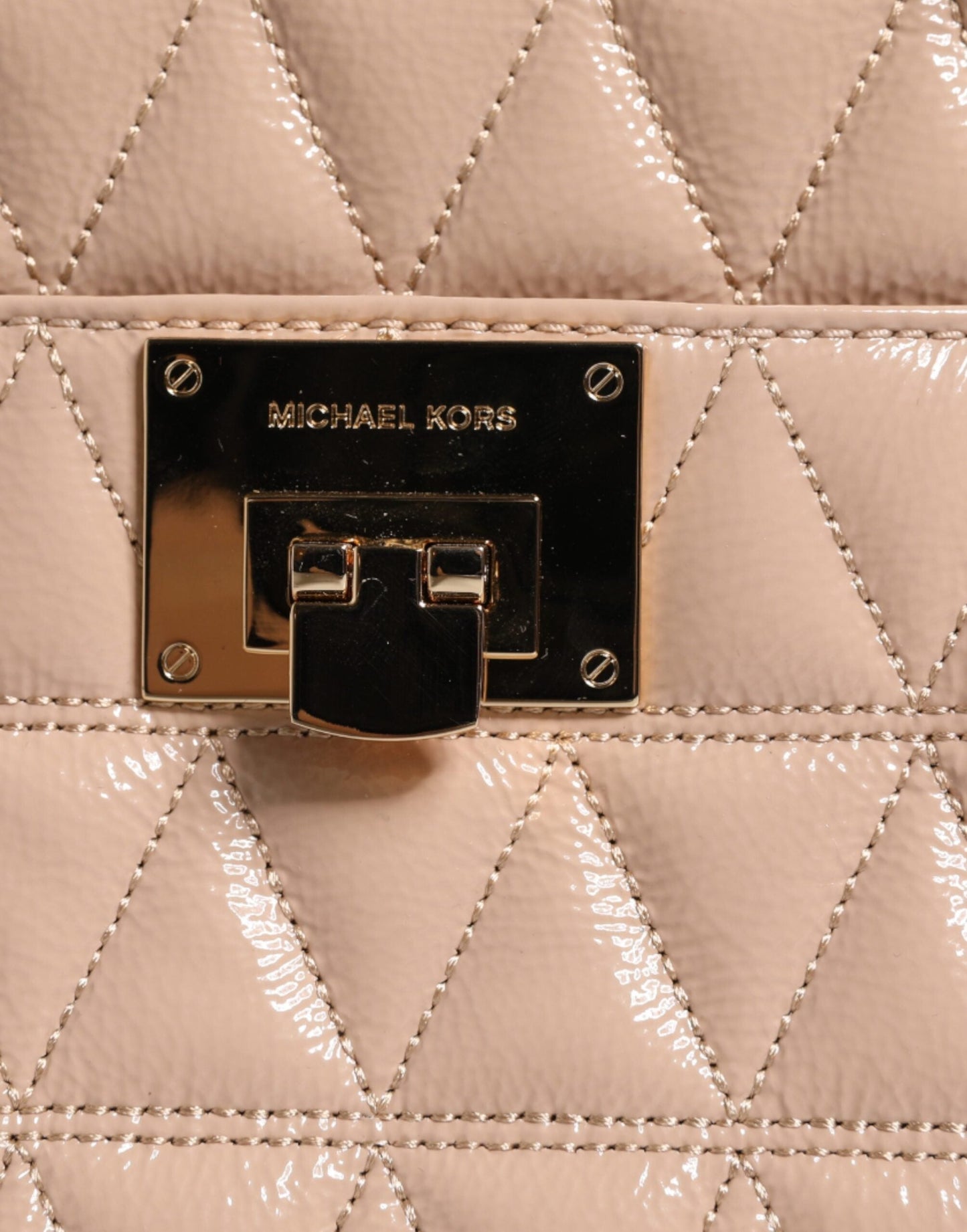 Michael Kors Peach Quilted Leather Logo Crossbody VIVIANNE Messenger Women's Bag