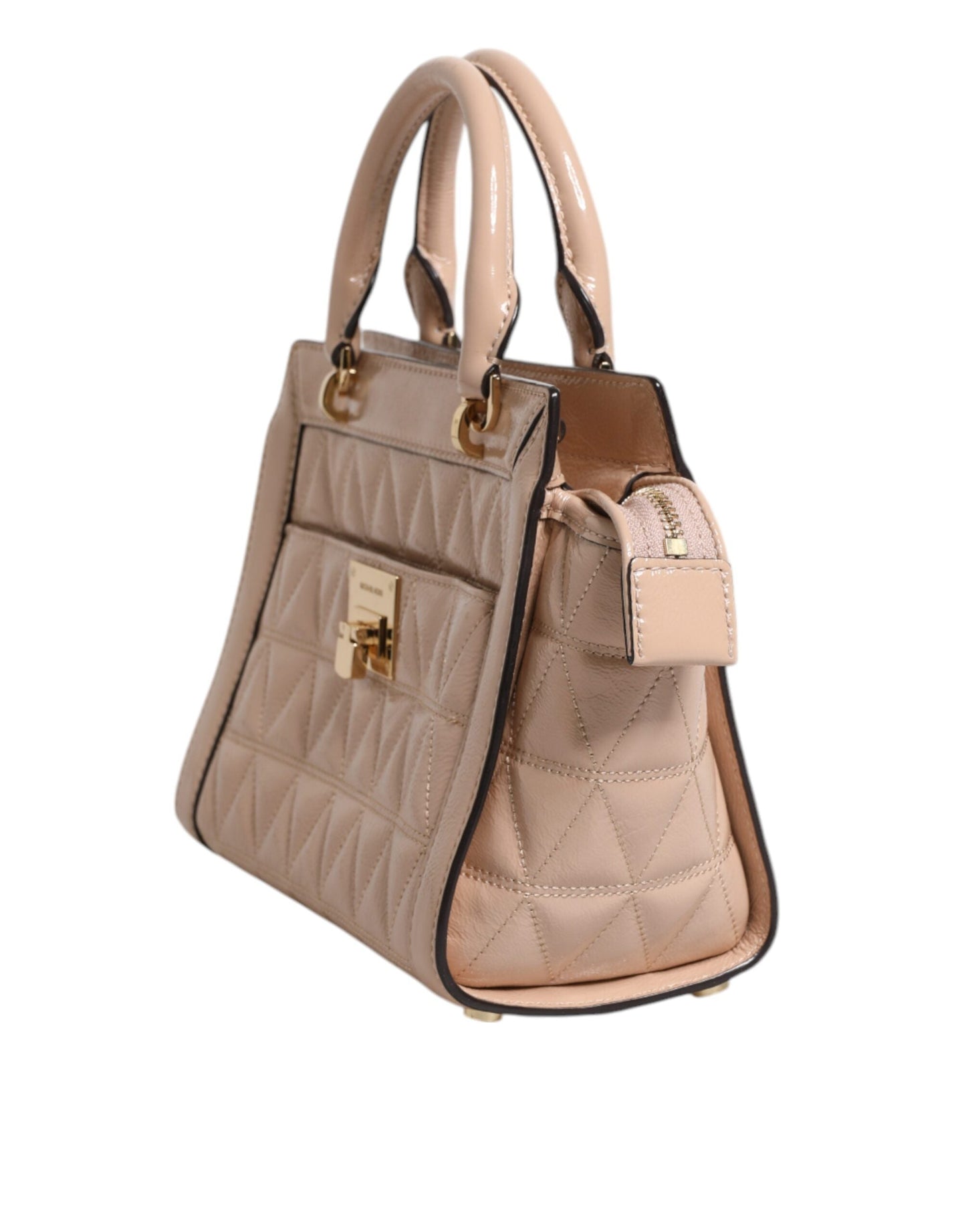 Michael Kors Peach Quilted Leather Logo Crossbody VIVIANNE Messenger Women's Bag