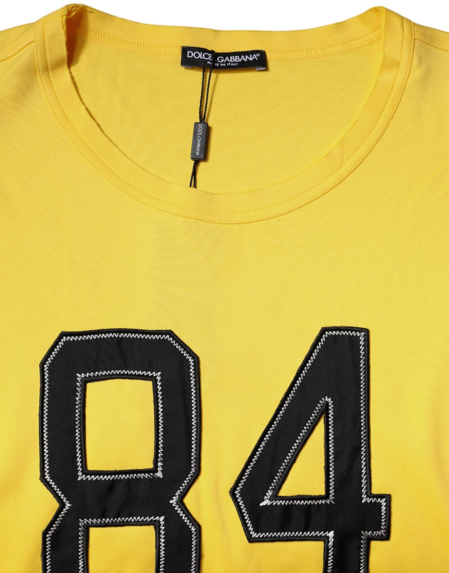 Dolce & Gabbana Yellow Crew Neck Short Sleeves Men's T-shirt