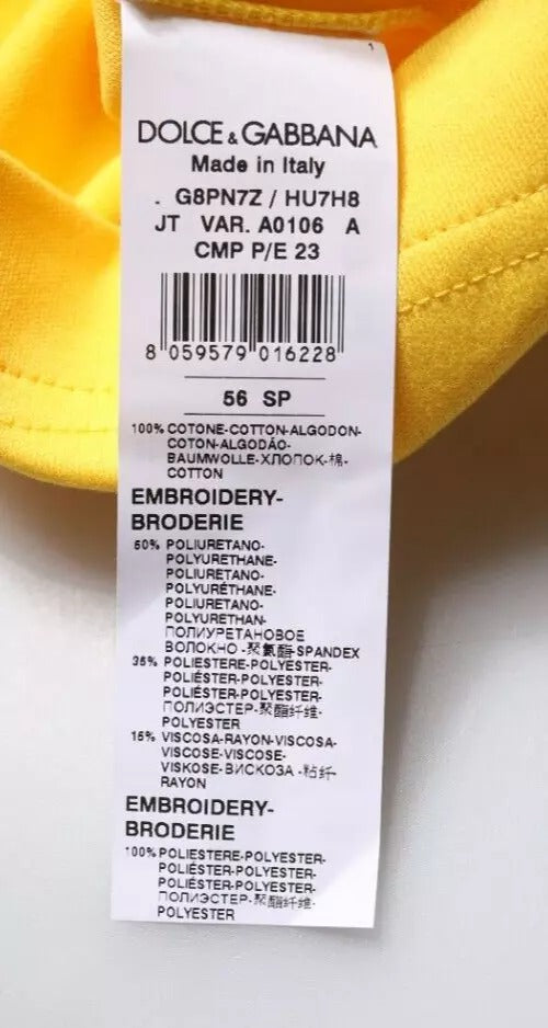 Dolce & Gabbana Yellow Crew Neck Short Sleeves Men's T-shirt