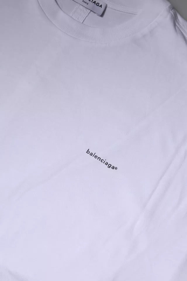 Balenciaga White Logo Cotton Crew Neck Short Sleeves Men's T-shirt (Pre-Owned)