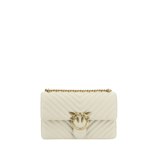 PINKO White Calf Leather Bos Taurus Shoulder Women's Bag