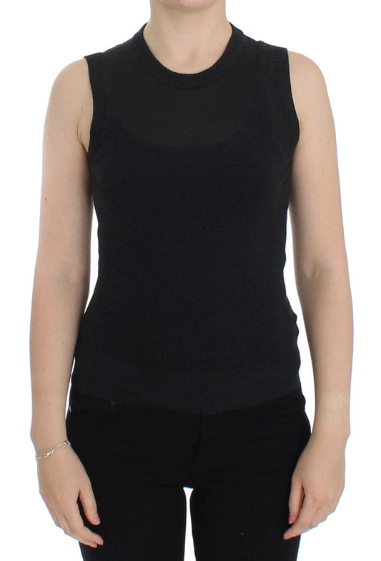 Dolce & Gabbana Black Sleeveless Crewneck Vest Women's Pullover