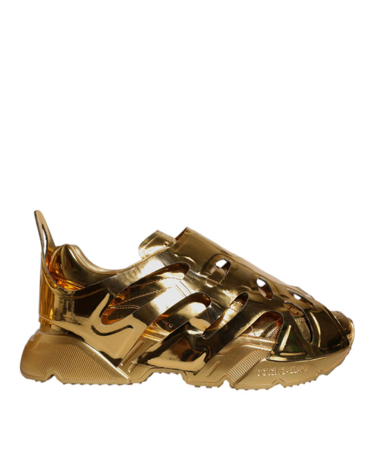 Dolce & Gabbana Gold Daymaster Leather Low Top Sneakers Men's Shoes (Pre-Owned)