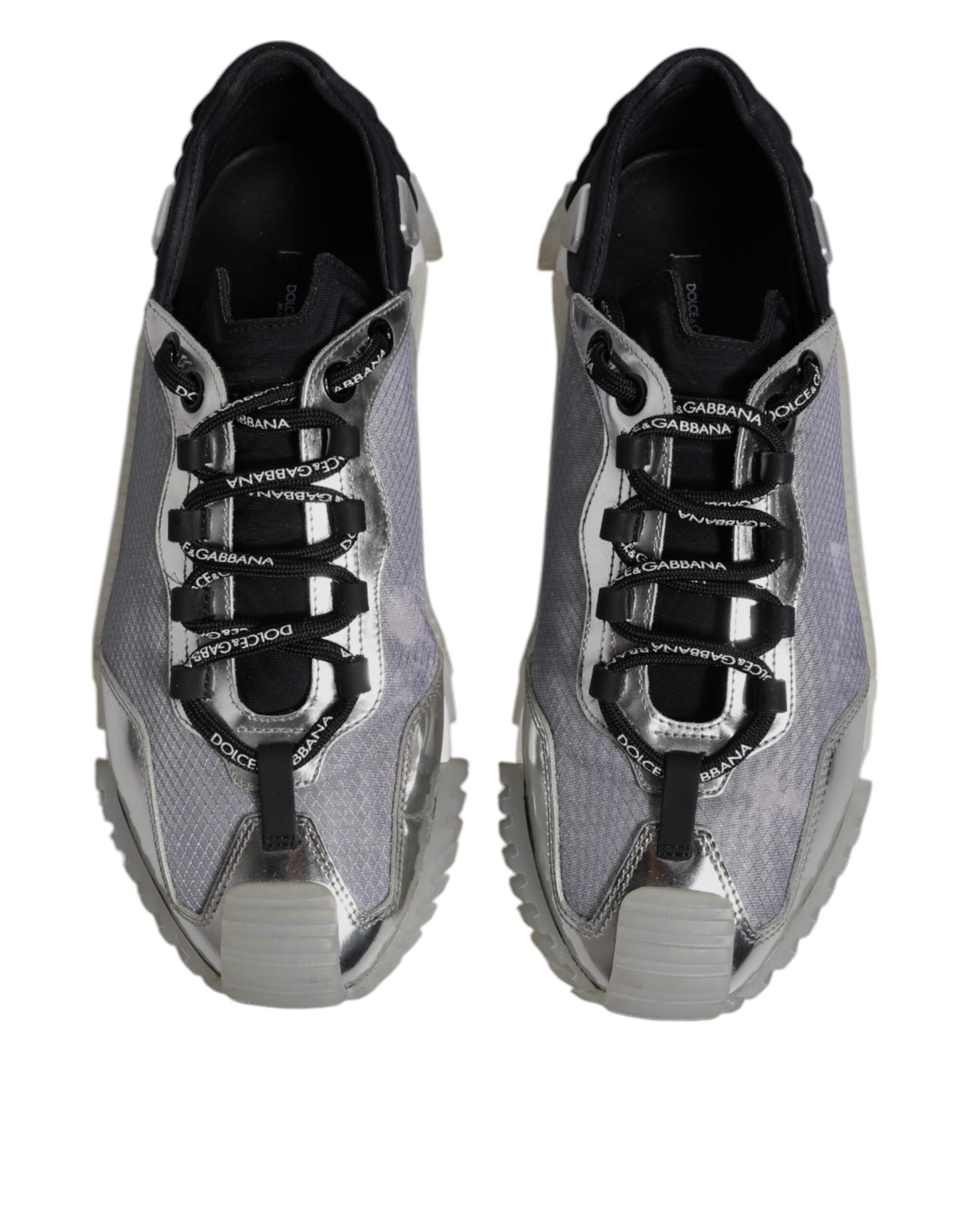 Dolce & Gabbana Silver Black Nylon NS1 Low Top Sneakers Men's Shoes (Pre-Owned)