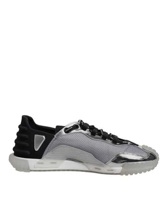 Dolce & Gabbana Silver Black Nylon NS1 Low Top Sneakers Men's Shoes (Pre-Owned)