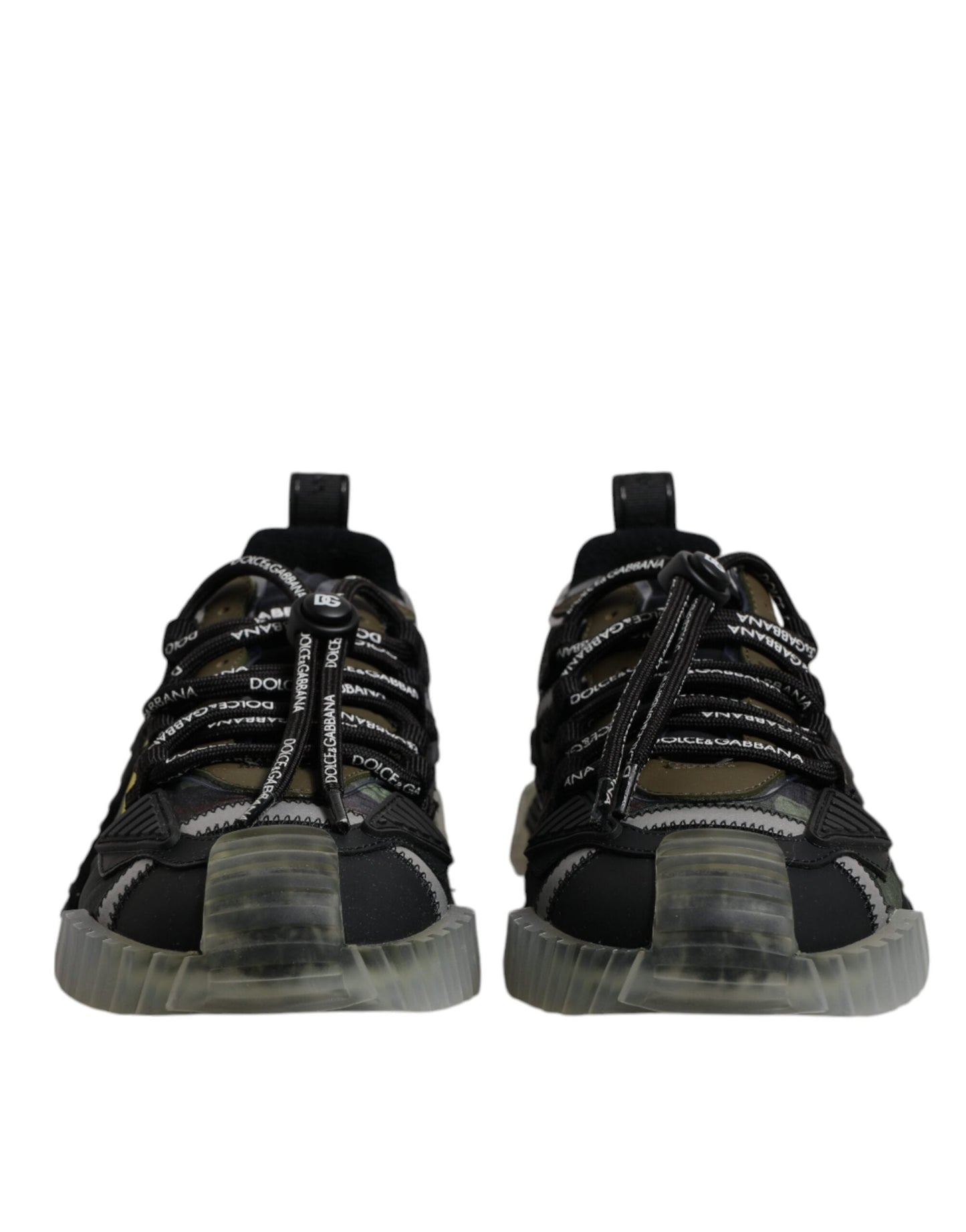Dolce & Gabbana Black Green Camo NS1 Low Top Sneakers Men's Shoes