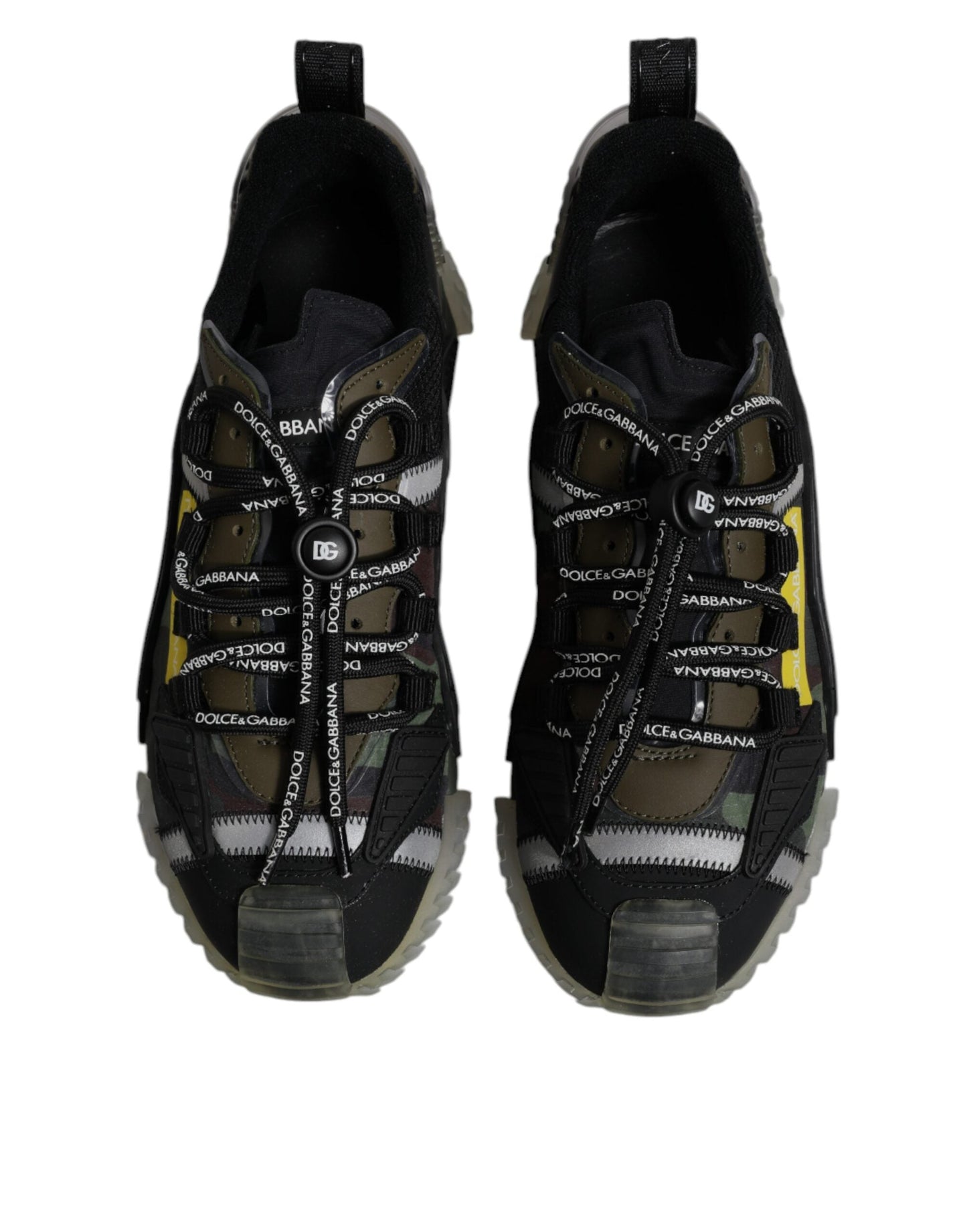 Dolce & Gabbana Black Green Camo NS1 Low Top Sneakers Men's Shoes
