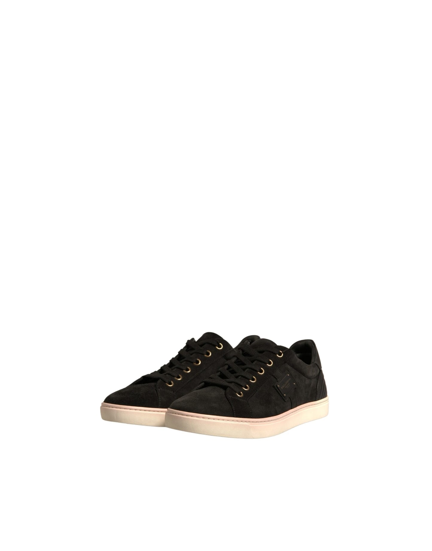 Dolce & Gabbana Black Logo Suede Leather Men Sneakers Men's Shoes (Pre-Owned)