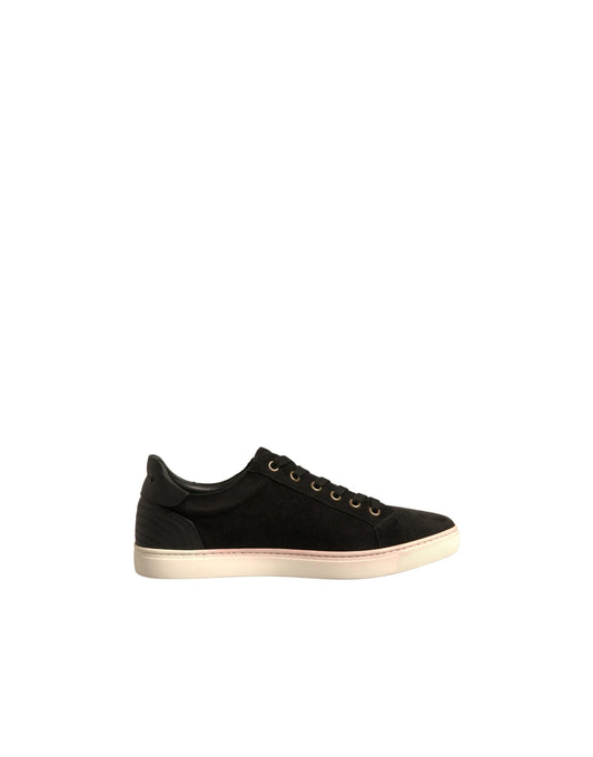 Dolce & Gabbana Black Logo Suede Leather Men Sneakers Men's Shoes (Pre-Owned)