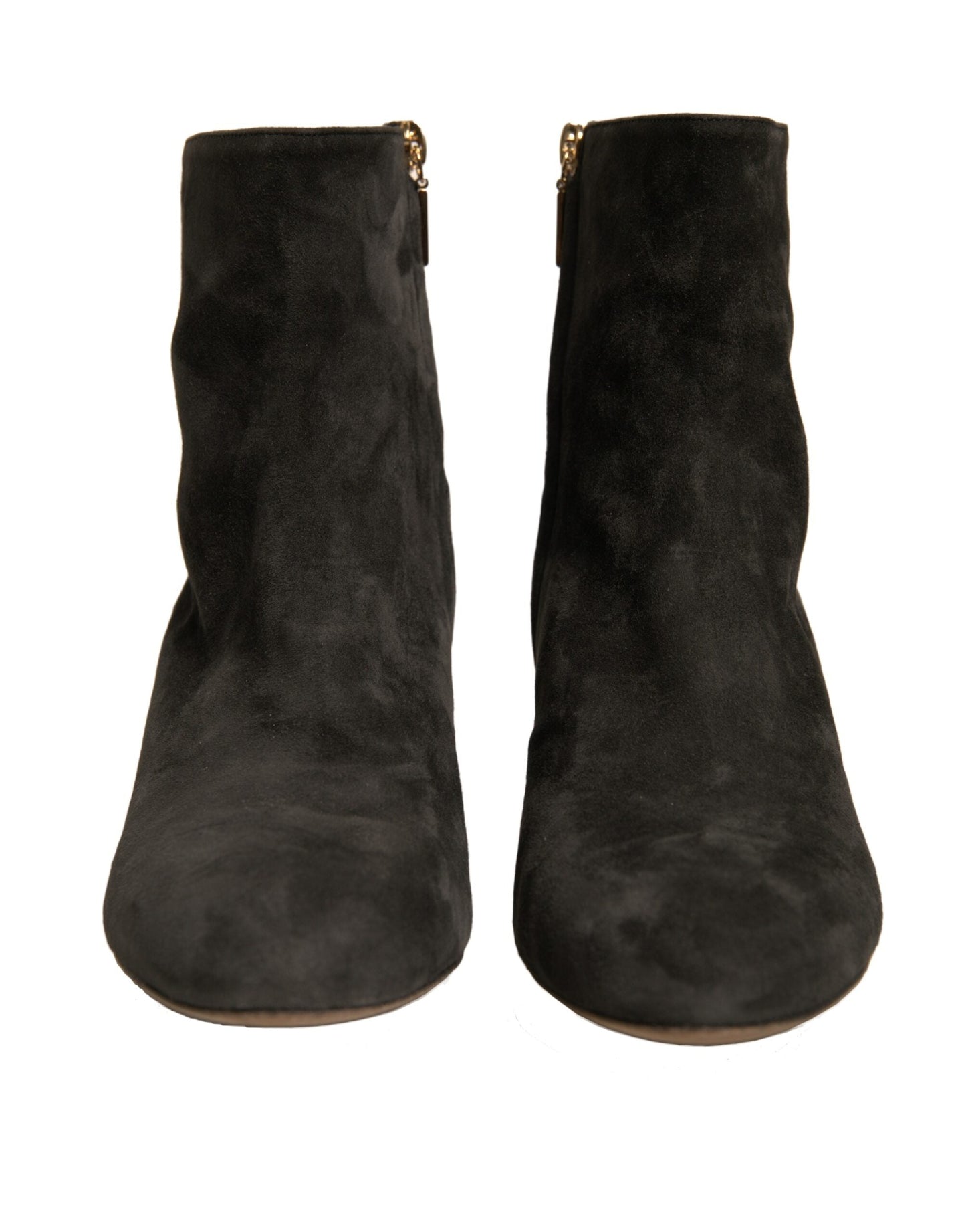 Dolce & Gabbana Black Embellished Heel Ankle Boots Women's Shoes