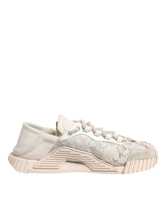 Dolce & Gabbana White Lace NS1 Low Top Sneaker Sports Women's Shoes (Pre-Owned)