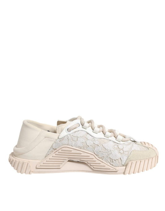 Dolce & Gabbana White Lace NS1 Low Top Sneaker Sports Women's Shoes (Pre-Owned)